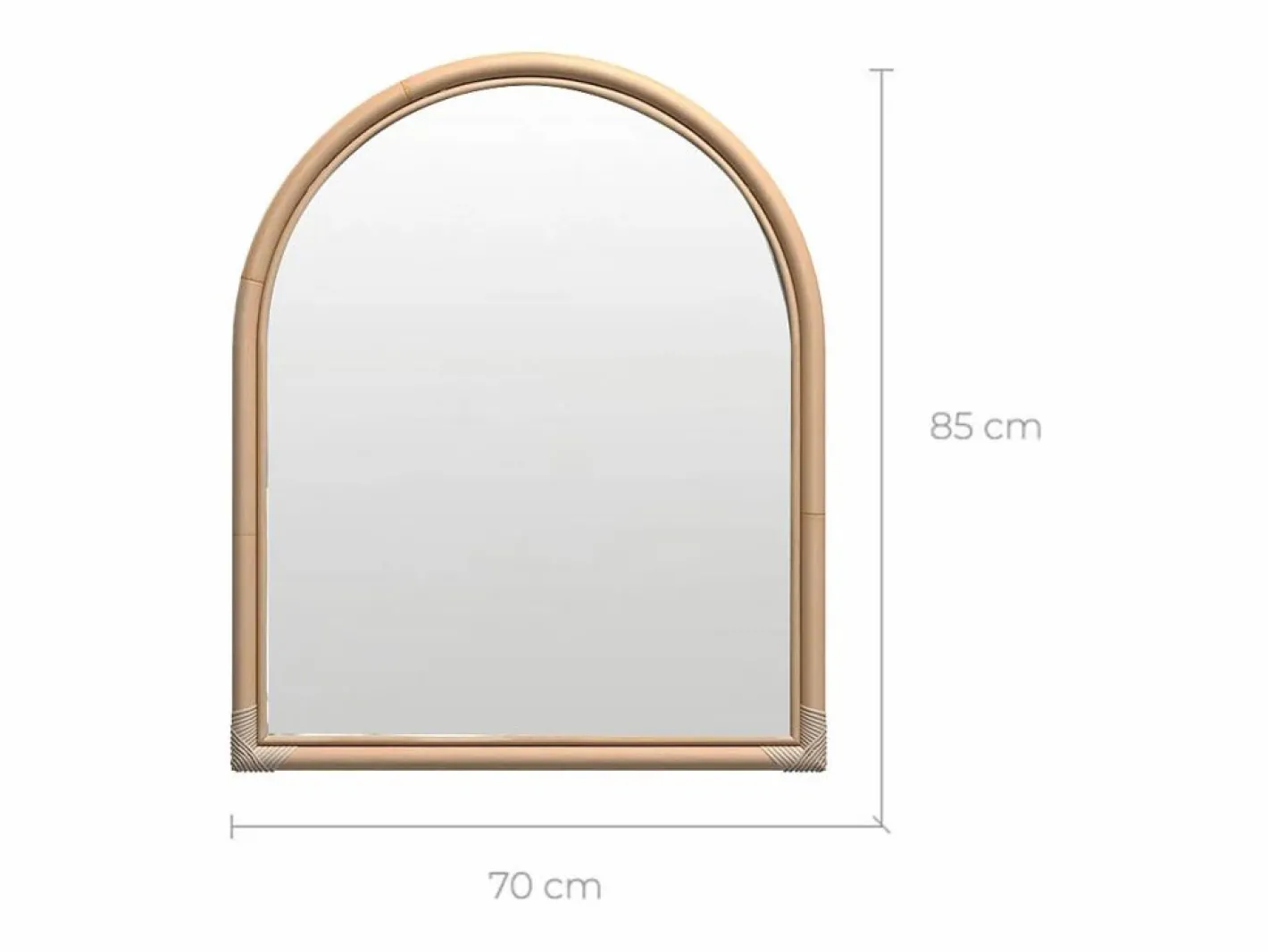 Rendez-Vous Déco Espejo de ratán natural 70x85 cm - Indra Beige Online