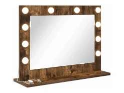 Espejo de tocador con espejo Roble ahumado 60 x 45 x 18 cm Marru00f3n New