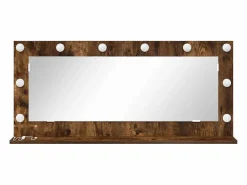 Accesorios De Cuarto De Baño|Espejo De Cuarto De Baño|Espejo de tocador con espejo Roble ahumado 100 x 45 x 18 cm