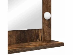 Accesorios De Cuarto De Baño|Espejo De Cuarto De Baño|Espejo de tocador con espejo Roble ahumado 100 x 45 x 18 cm