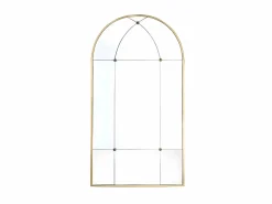 OZAIA Espejo de ventana de metal, ancho 80 x alto 150 cm, oro antiguo, PALMYRE Dorado Sale