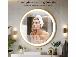 Fativo Accesorios De Cuarto De Baño|Espejo De Cuarto De Baño|Espejo decorativo redondo grande espejos de pared espejos de pared diseño dormitorio 80cm