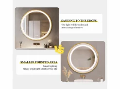 Fativo Accesorios De Cuarto De Baño|Espejo De Cuarto De Baño|Espejo decorativo redondo grande espejos de pared espejos de pared diseño dormitorio 80cm
