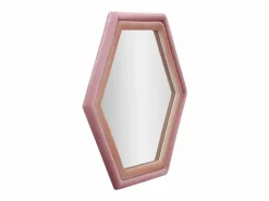 Espejo hexagonal de pared moderno con marco de terciopelo Tony Rosa Discount