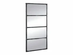 OZAIA Espejo De Pared|Espejo|Espejo industrial de hierro - Ancho 140 x Alt. 75 cm - efecto envejecido - MAASTRICHT