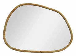 Homcom Espejo Kendra forma irregular marco madera natural 50x70x2,1 cm Color natural claro Hot