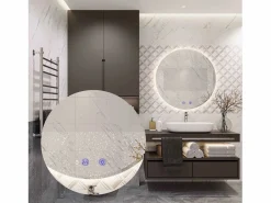 Rea Espejo LED 80cm HZJ080 Cromado con Luz Ajustable y Función de Calefacción Blanco Sale