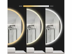 Rea Espejo LED 80cm HZJ080 Cromado con Luz Ajustable y Función de Calefacción Blanco Sale