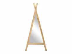 OZAIA Espejo De Pared|Espejo|Espejo para niños tipi de madera de teca - Ancho 55 x Alt. 120 cm - Natural - BATAM