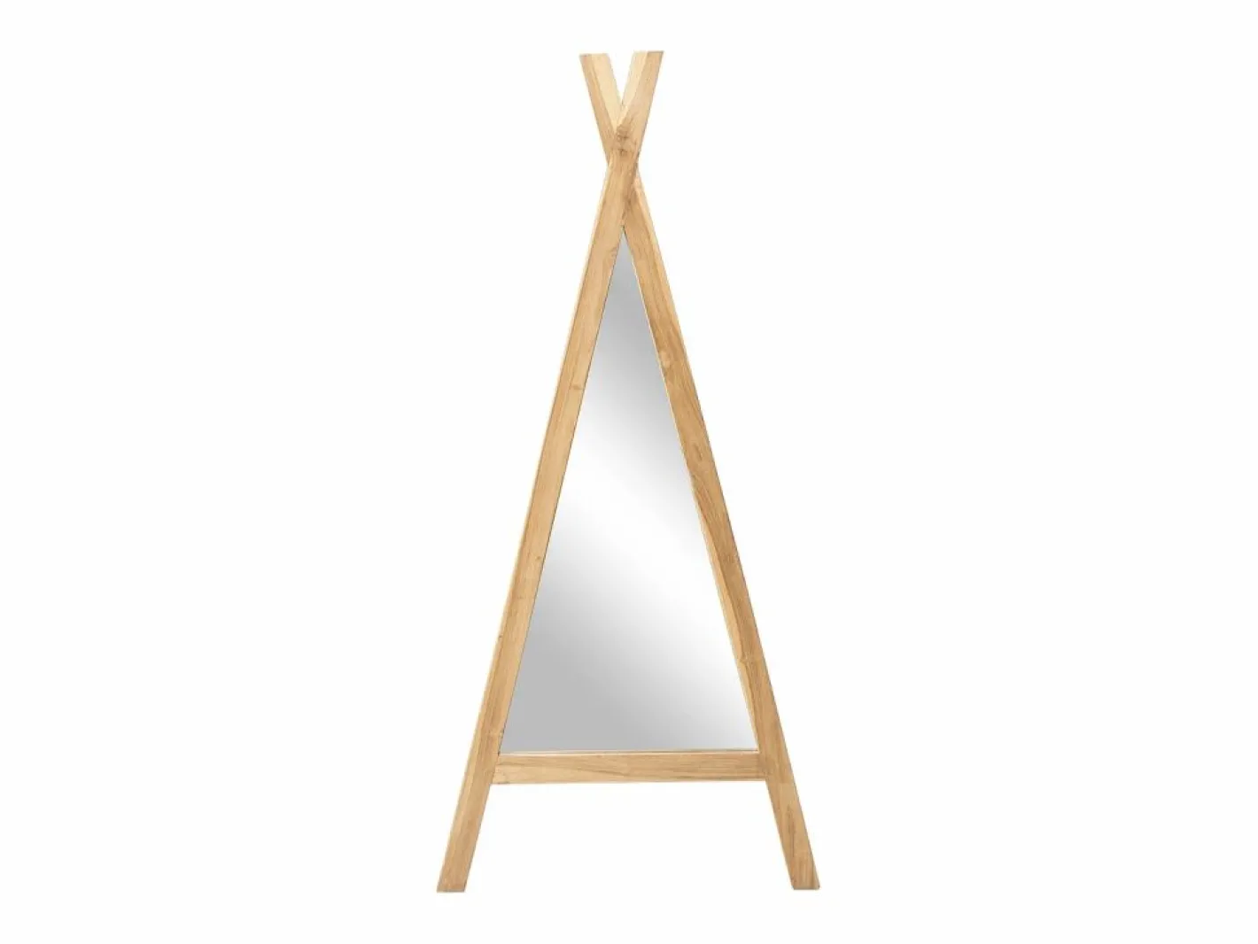 OZAIA Espejo De Pared|Espejo|Espejo para niños tipi de madera de teca - Ancho 55 x Alt. 120 cm - Natural - BATAM