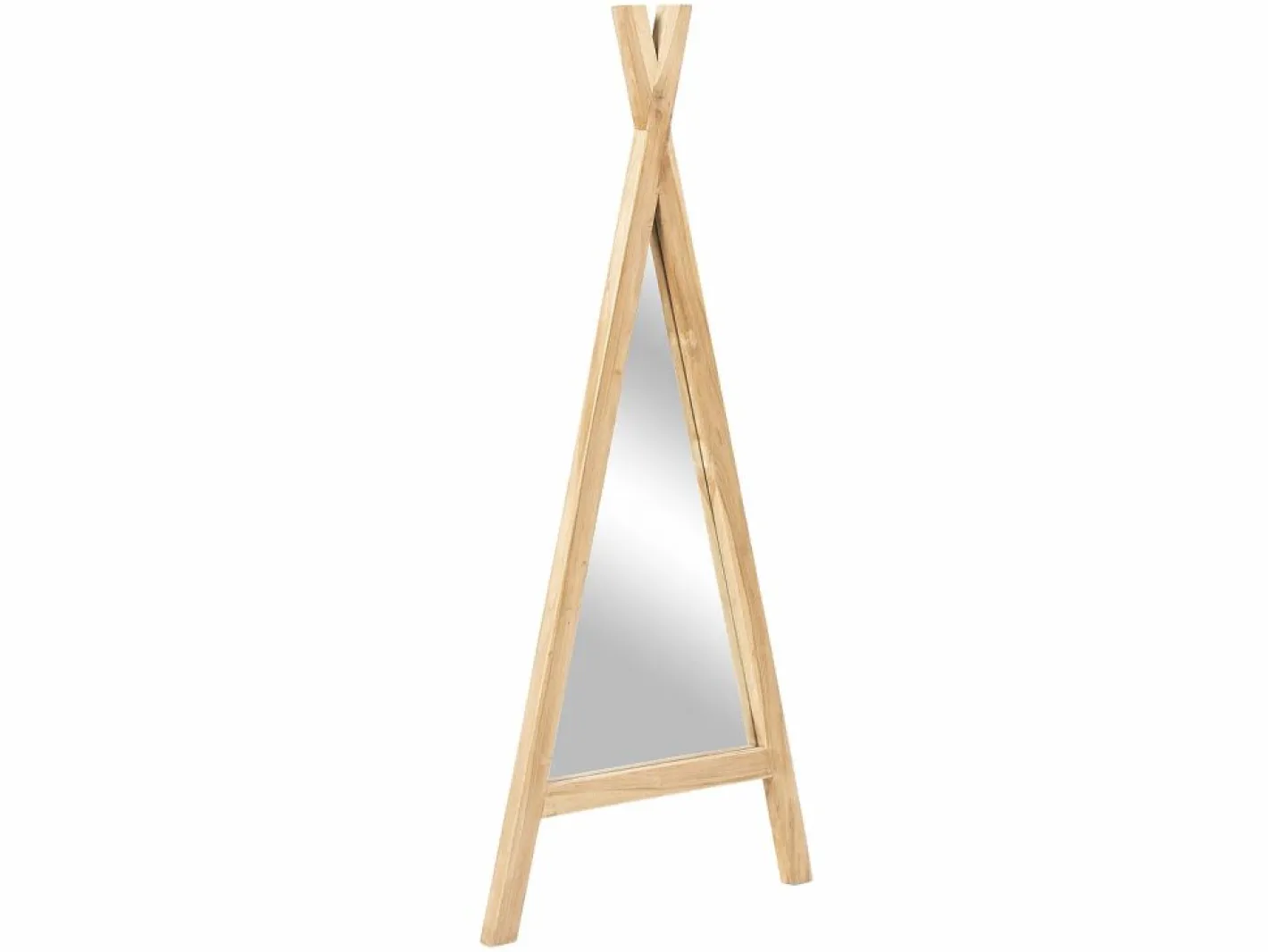 OZAIA Espejo De Pared|Espejo|Espejo para niños tipi de madera de teca - Ancho 55 x Alt. 120 cm - Natural - BATAM