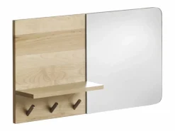 Espejo perchero horizontal de madera de abedul natural^ Hot