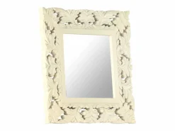 Espejo tallado a mano 50x50 cm Madera maciza de mango^ Clearance