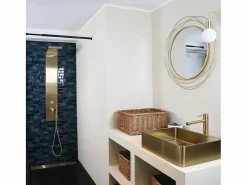 Essebagno Columna De Ducha|Essekadra panel de ducha mecánico oro cepillado