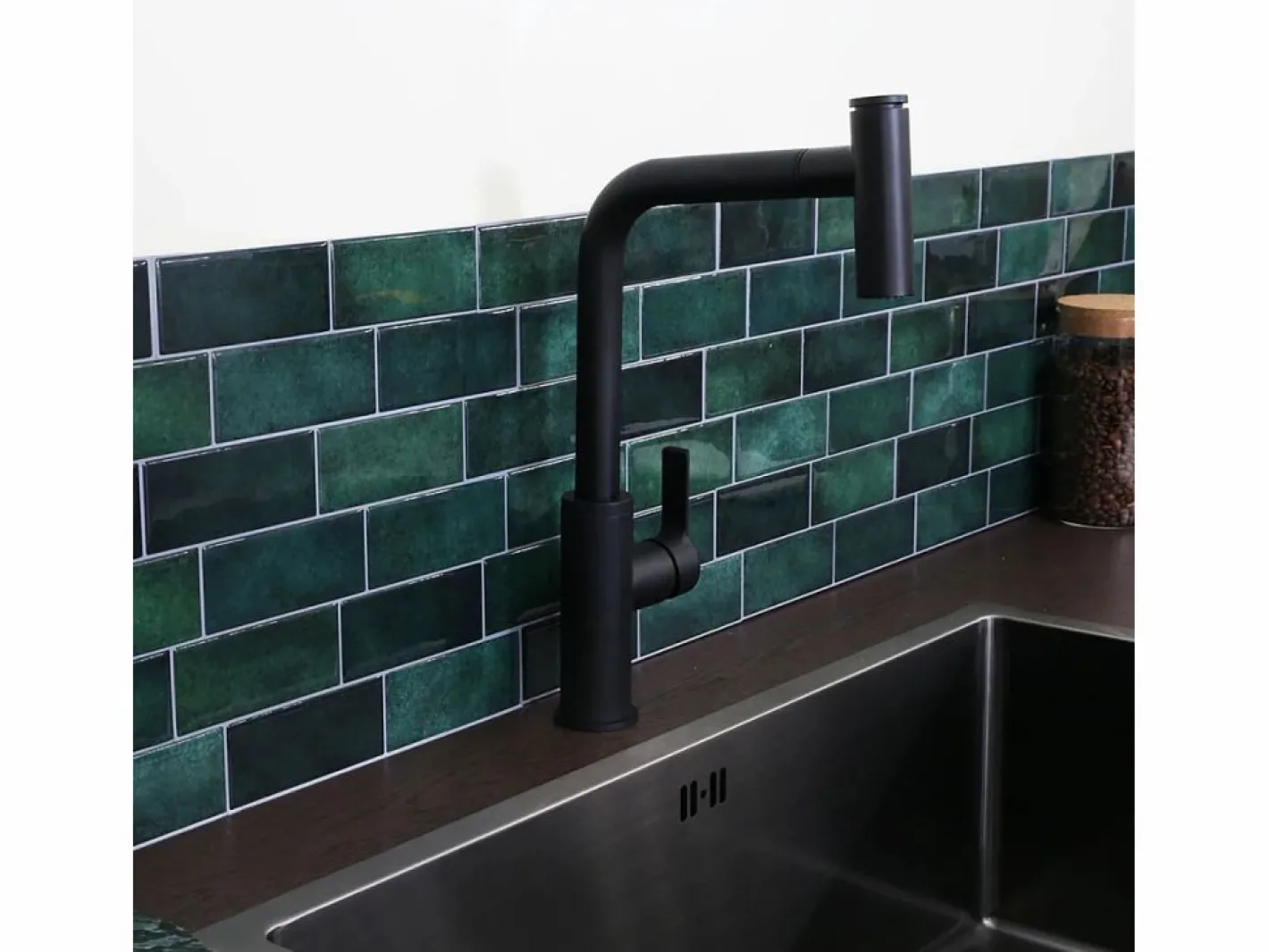 Essebagno Essemano Mezclador para fregadero con ducha extraíble Negro New