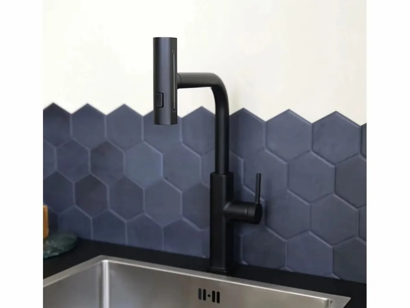 Essebagno Grifo De Cocina|Esserain Mezclador de fregadero con teleducha extraíble en mate