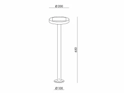Energía Solar|Estaca solar Nap antracita con LED 2,2w a batería IP54 h. 65 centímetros