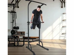 Aparato De Musculación|Estación de entrenamiento multifuncional de altura regulable, barra para dominadas y fondos, acero, (120x40x11 cm)