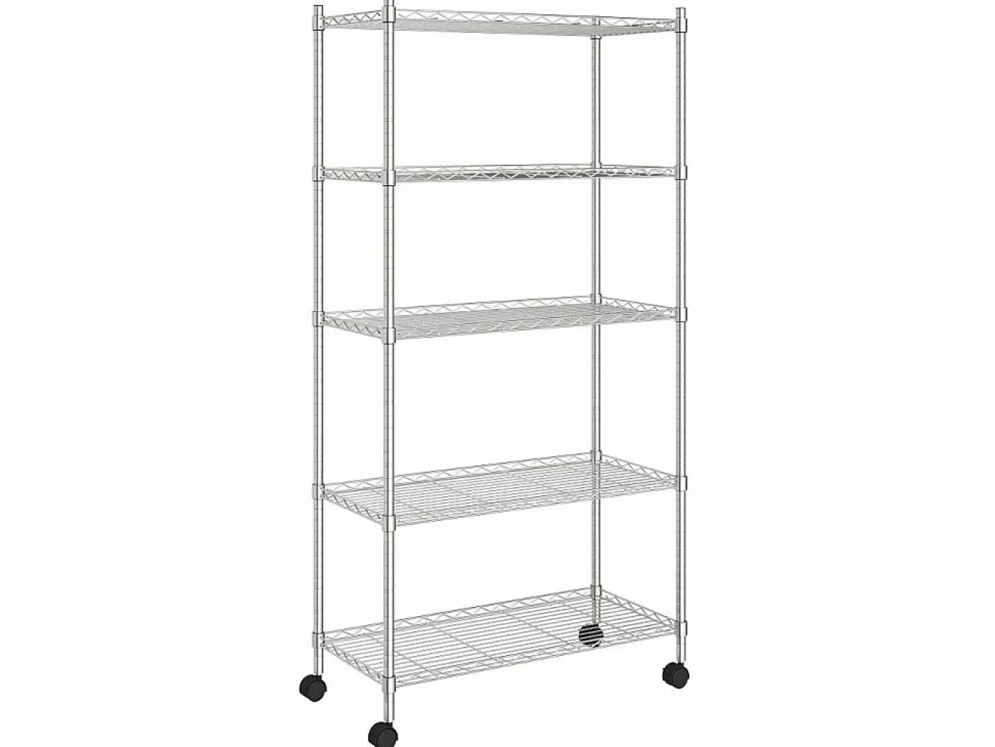 Estante almacenaje 5 niveles ruedas 75x35x155 cm cromado 250 kg ES697321^ New