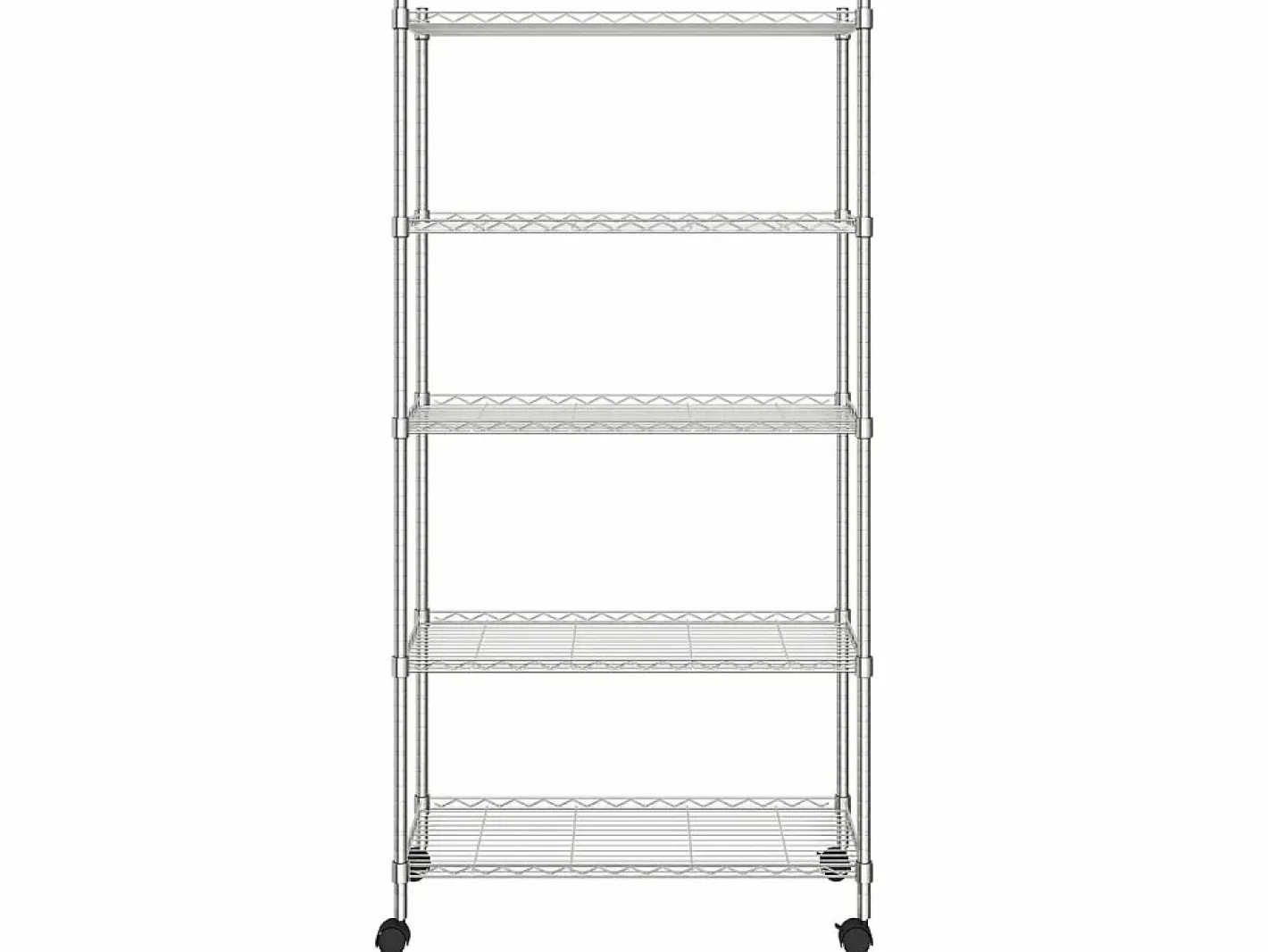 Estante almacenaje 5 niveles ruedas 75x35x155 cm cromado 250 kg ES697321^ New