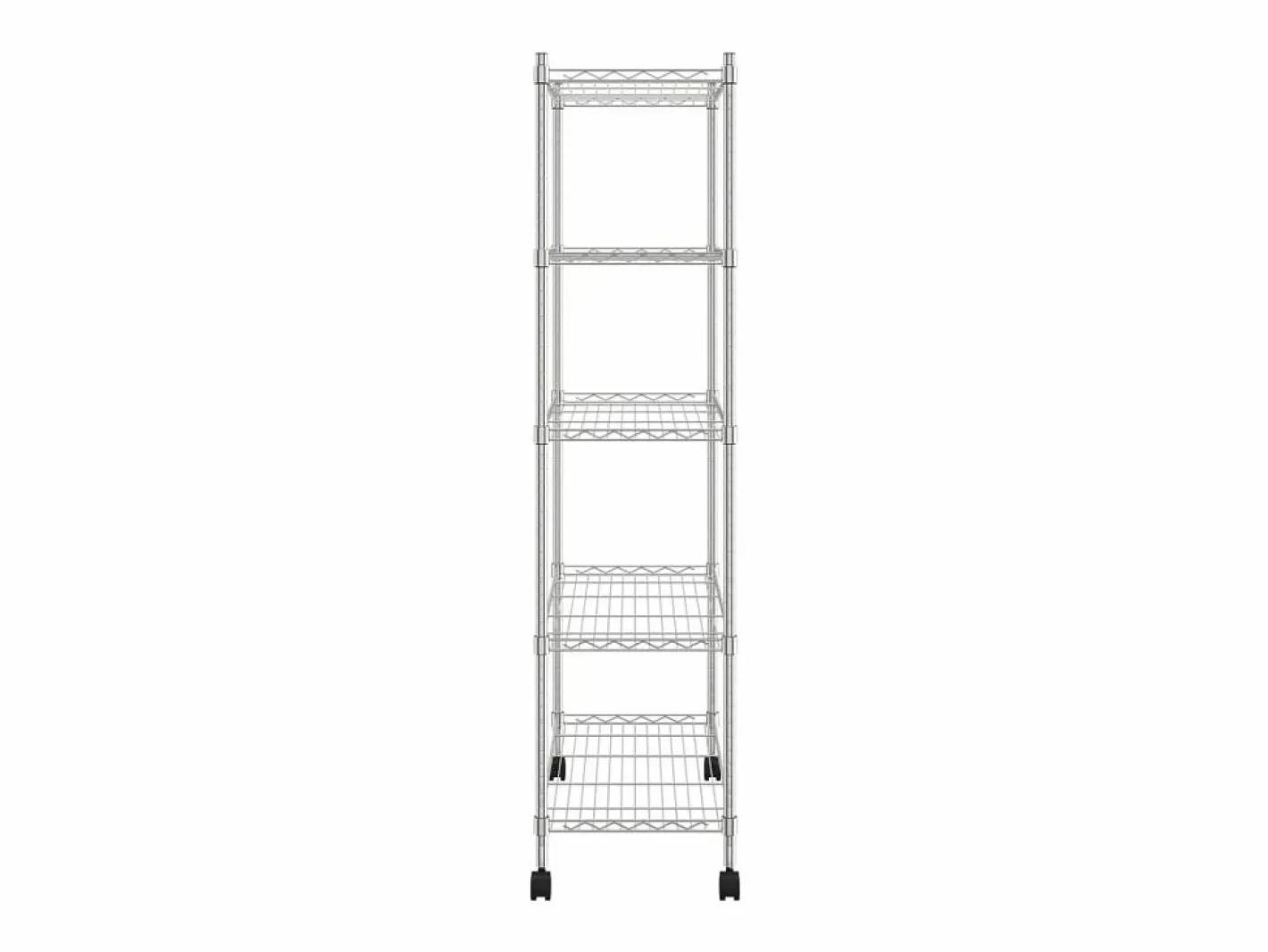 Estante almacenaje 5 niveles ruedas 75x35x155 cm cromado 250 kg ES697321^ New