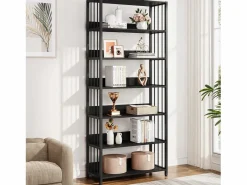 Tribesigns Estante de biblioteca de 6 niveles, estante estrecha y muy alta de 190 cm, estantes independientes, 70 x 30 x 190 cm Negro Discount