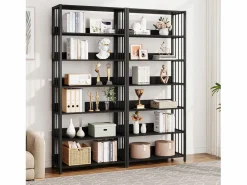 Tribesigns Estante de biblioteca de 6 niveles, estante estrecha y muy alta de 190 cm, estantes independientes, 70 x 30 x 190 cm Negro Discount
