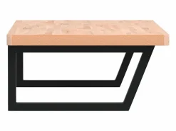Estante de lavabo de pared de acero y madera maciza de haya^vidaxl Best