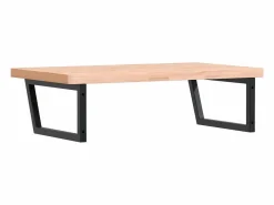 Estante de lavabo de pared de acero y madera maciza de haya^vidaxl Best