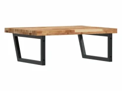 Estante de lavabo de pared acero y madera maciza de acacia^vidaxl Clearance