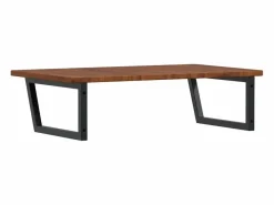 Estante de lavabo de pared de acero y madera maciza de roble^vidaxl Clearance
