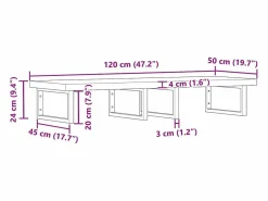 vidaxl Estantería Sobre Inodoro|Estante de lavabo de pared acero y madera maciza de acacia