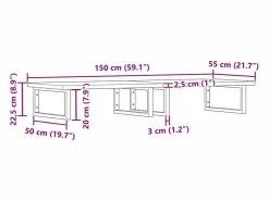 vidaxl Estantería Sobre Inodoro|Estante de lavabo de pared de acero y madera maciza de haya