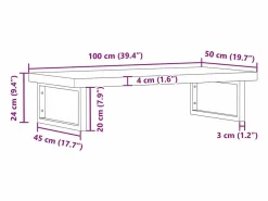 Estante de lavabo de pared de acero y madera maciza de haya^vidaxl Outlet