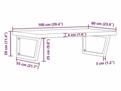 vidaxl Estantería Sobre Inodoro|Estante de lavabo de pared de acero y madera maciza de haya