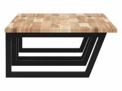 Estante de lavabo de pared acero y madera maciza de acacia^vidaxl Online