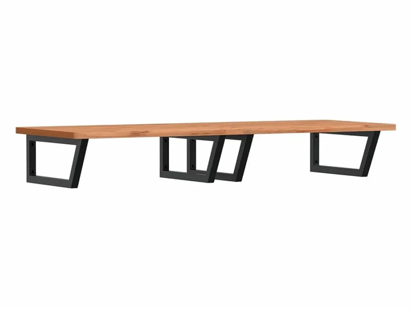 vidaxl Estante de lavabo de pared de acero y madera maciza de haya Marru00f3n Best