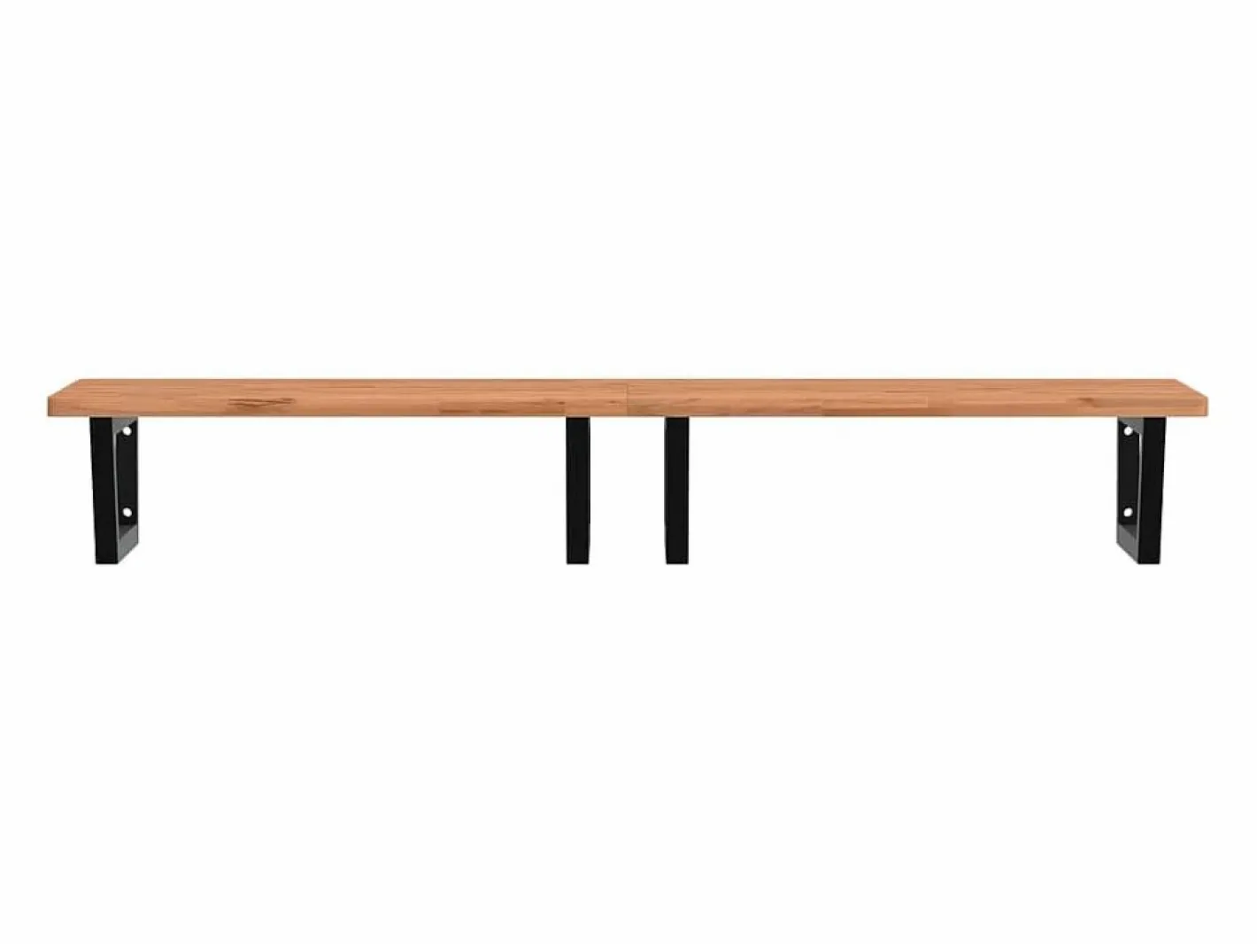 vidaxl Estante de lavabo de pared de acero y madera maciza de haya Marru00f3n Best