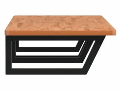 vidaxl Estante de lavabo de pared de acero y madera maciza de haya Marru00f3n Best