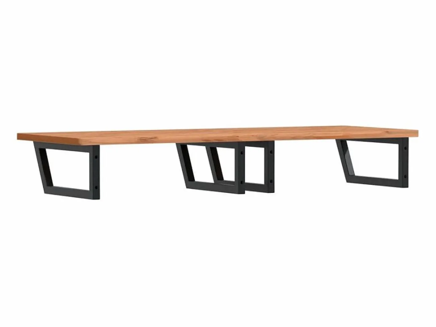 vidaxl Estante de lavabo de pared de acero y madera maciza de haya Marru00f3n Best