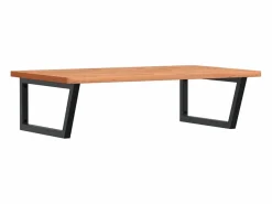 vidaxl Estante de lavabo de pared de acero y madera maciza de haya Marru00f3n Online