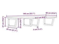 vidaxl Estantería Sobre Inodoro|Estante de lavabo de pared acero y madera maciza de acacia