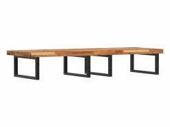 vidaxl Estante de lavabo de pared acero y madera maciza de acacia Marru00f3n Hot