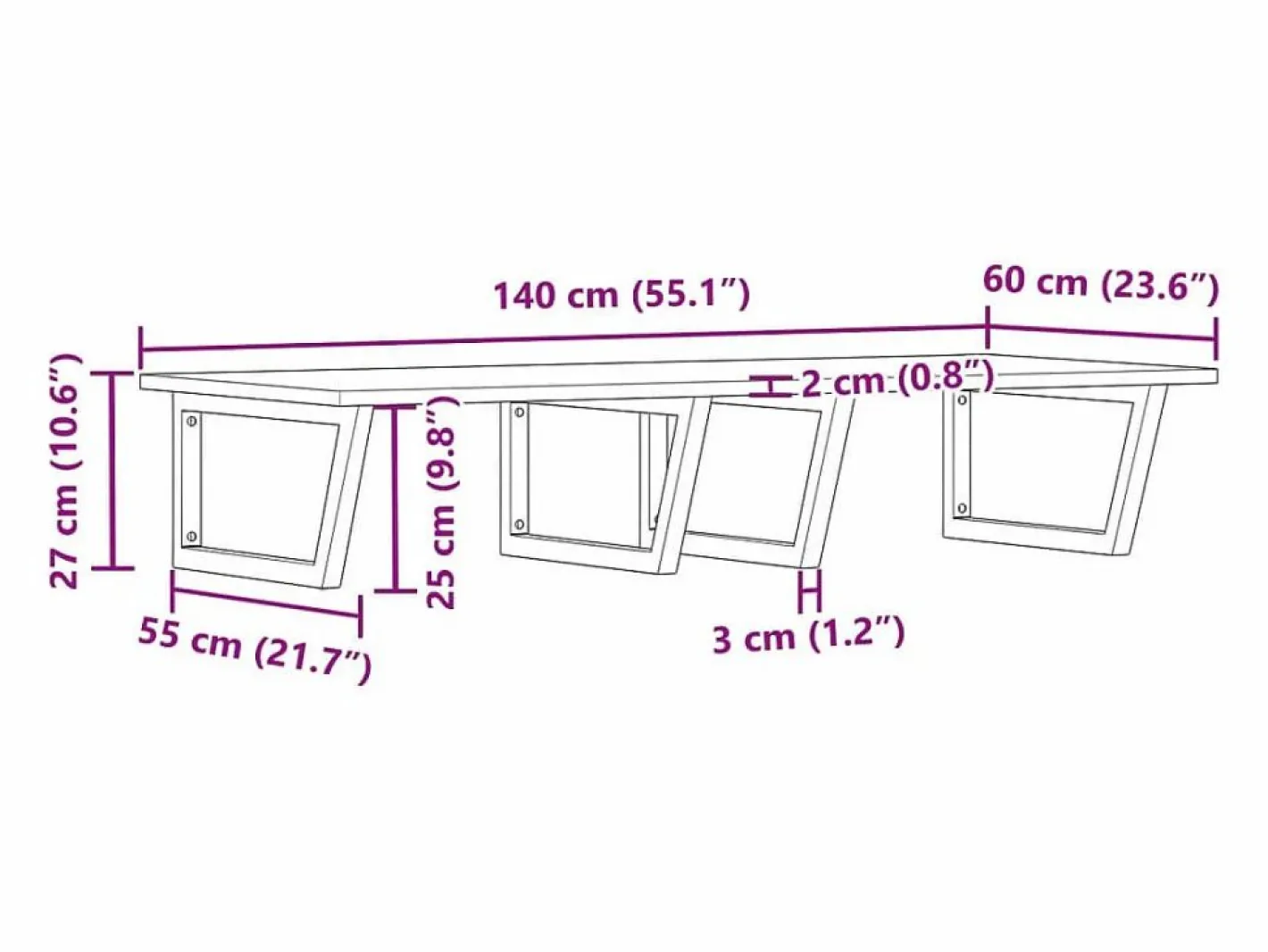 vidaxl Estante de lavabo de pared acero y madera maciza de acacia Marru00f3n Online