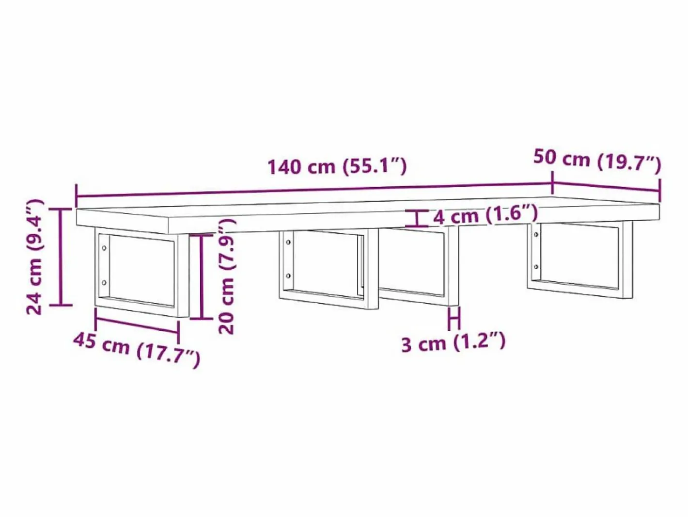 Estante de lavabo de pared acero y madera maciza de acacia^vidaxl Sale