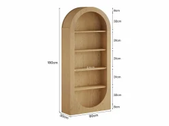 Estante de libros de 180 cm de alto, estante de libros arqueado de 5 niveles con estantes abiertos^Tribesigns Sale
