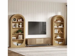 Estante de libros de 180 cm de alto, estante de libros arqueado de 5 niveles con estantes abiertos^Tribesigns Sale