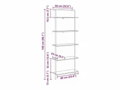 Clicnbuy Librería|Estante de libros Madera vieja 60 x 24 x 168 cm