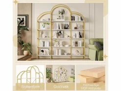 Estante de metal - 170 x 25 x 190 cm - 5 niveles de almacenamiento - MDF + Metal - + Blanco^Merax Sale
