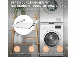 ML-DESIGN Mueble Para Lavadora|Estante extraíble intermedio entre lavadora y secadora 60 x 60 cm con asa